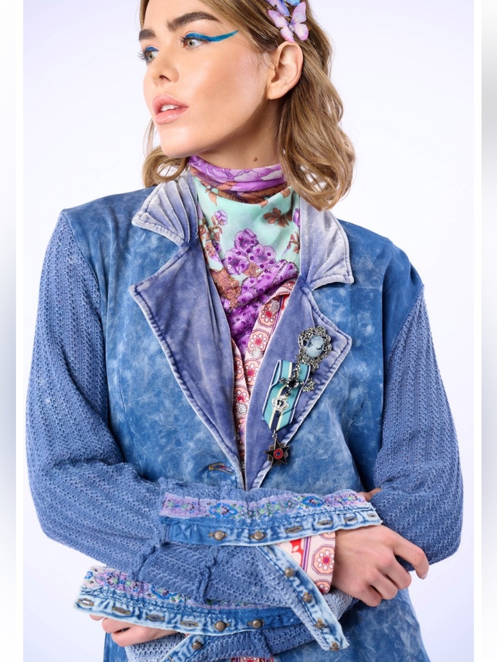 NWT Aratta Captain General Coat- XS Denim Wash - Picture 4 of 6
